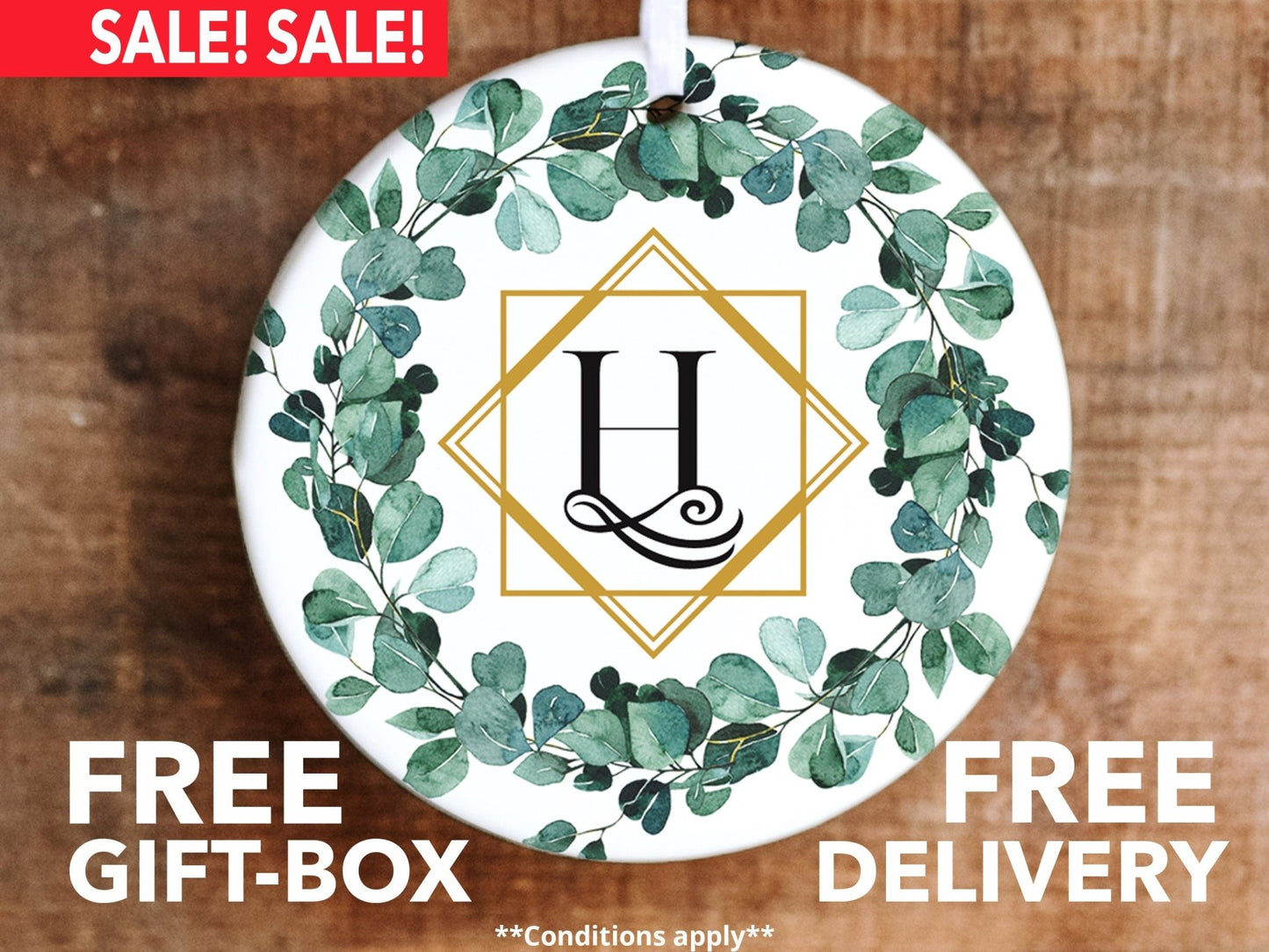 Monogrammed First Christmas Married 2023 Ornament - Our First Christmas Together - Made Simple Designs