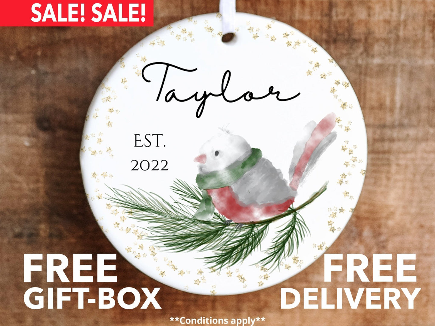 Personalized Family Christmas Ornament - A Custom Engagement Keepsake - Made Simple Designs