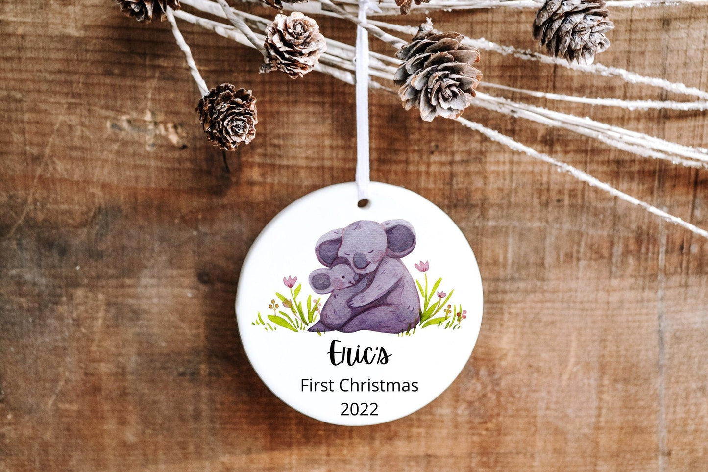 Personalized First Christmas Koala Ornament - Made Simple Designs