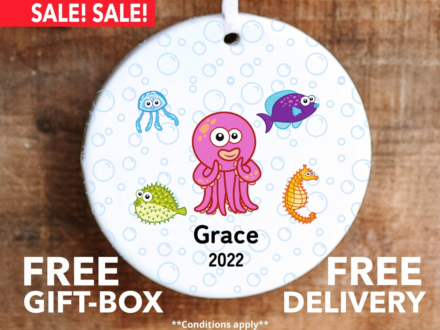 Personalized Octopus Ornament - Made Simple Designs