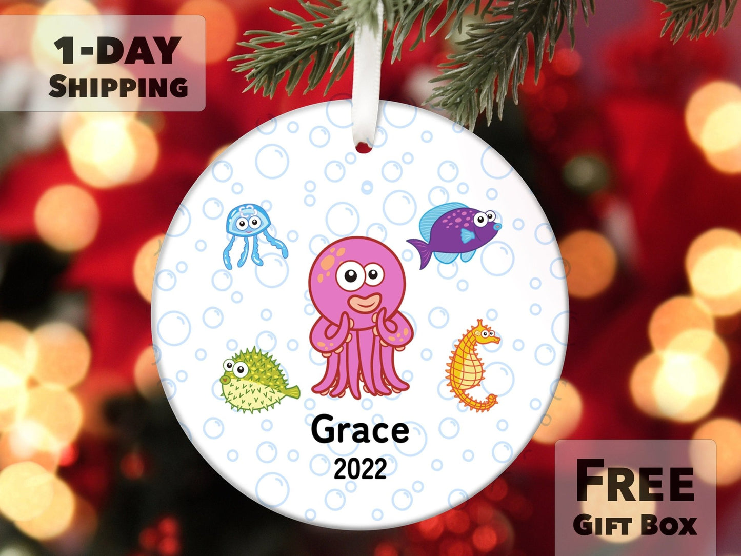 Personalized Octopus Ornament - Made Simple Designs