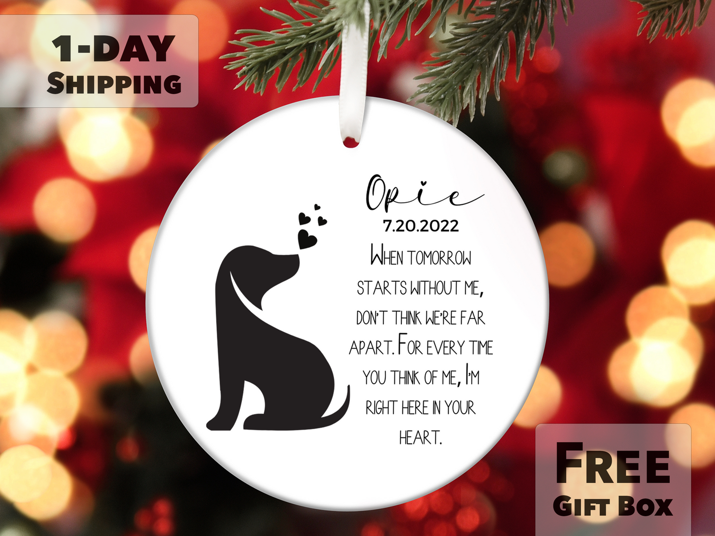 Personalized Dog Memorial Ornament - Dog Remembrance Gift