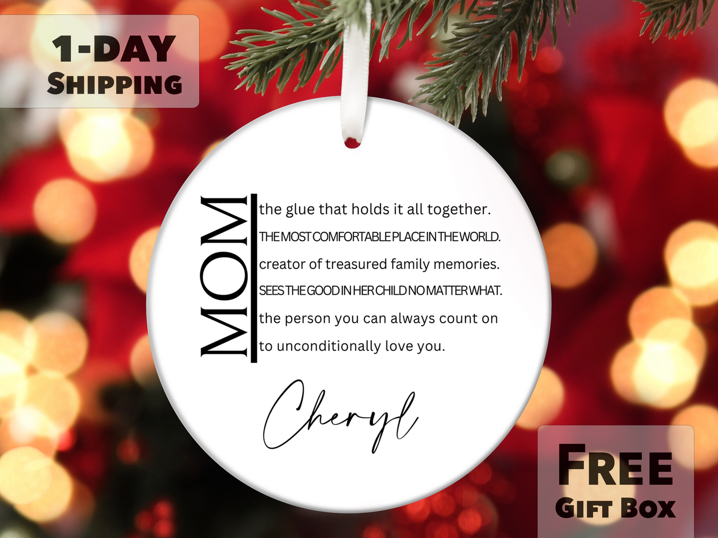 Personalized Mom Christmas Ornament - Mom Definition