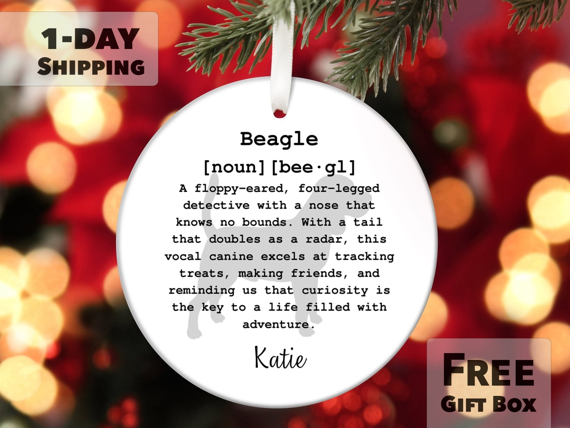 Beagle Personalized Dog Ornament - Made Simple Designs