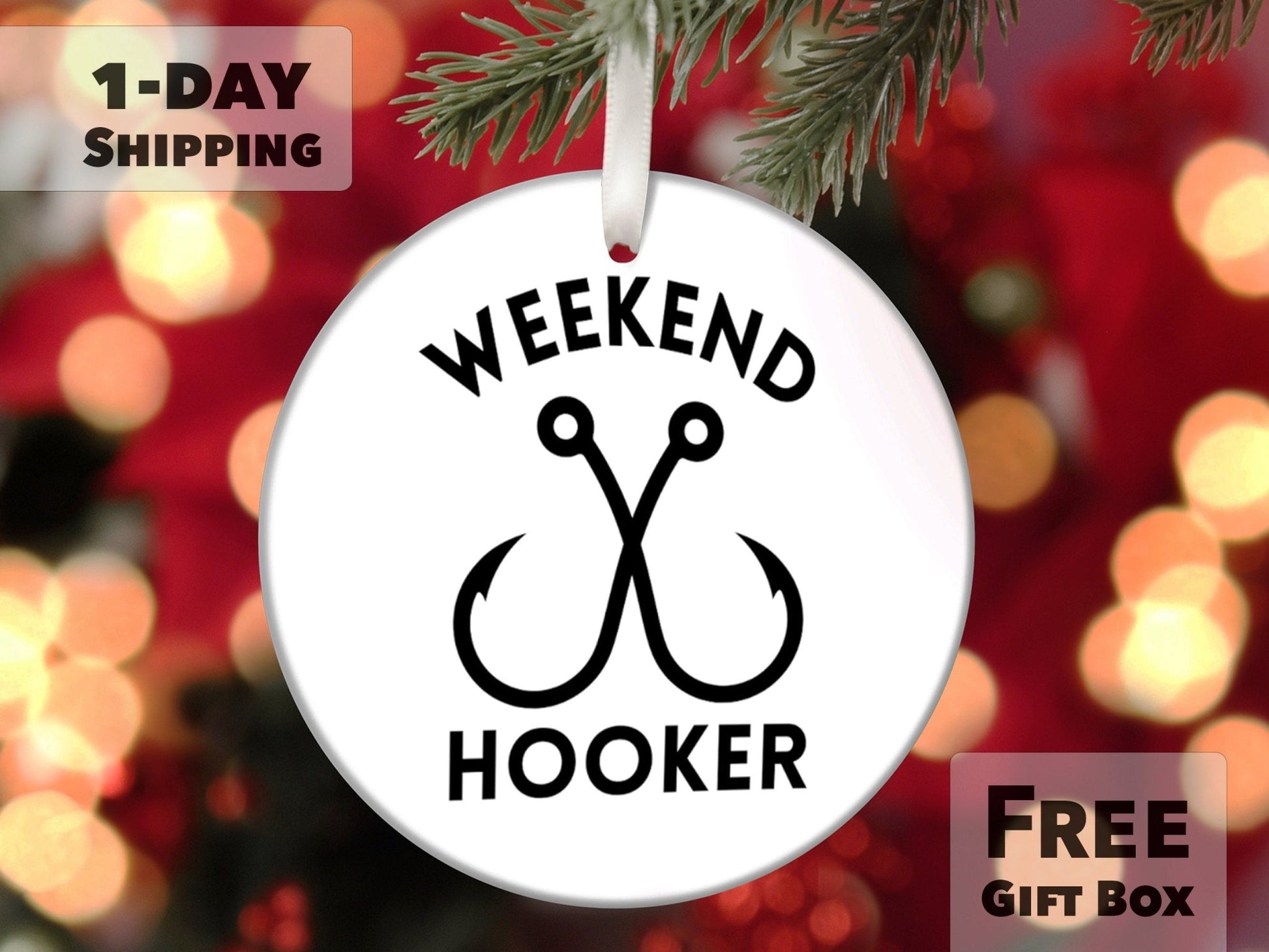 Funny Fishing Ornament - Made Simple Designs