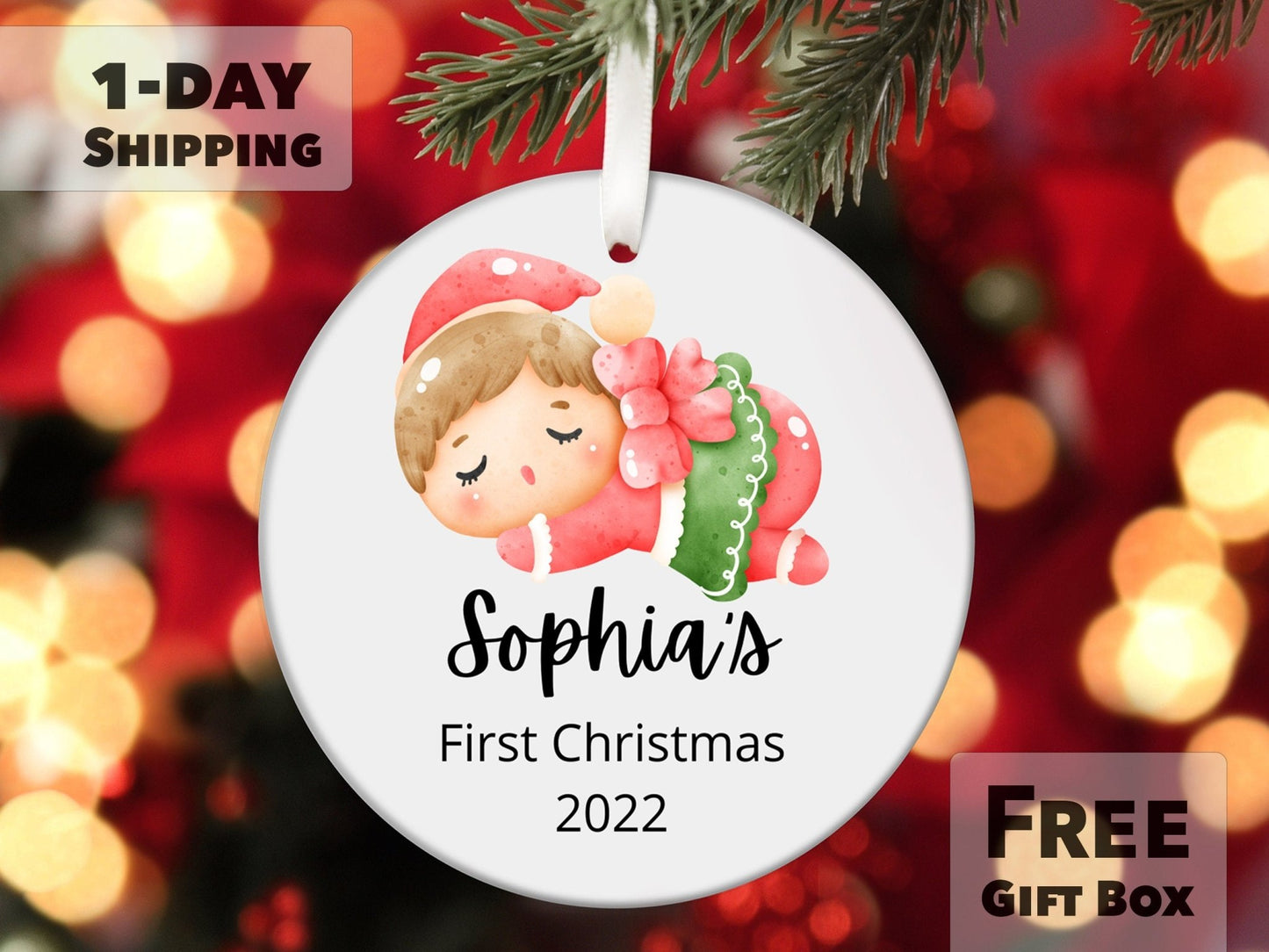 Personalized Angel First Christmas Ornament - Made Simple Designs