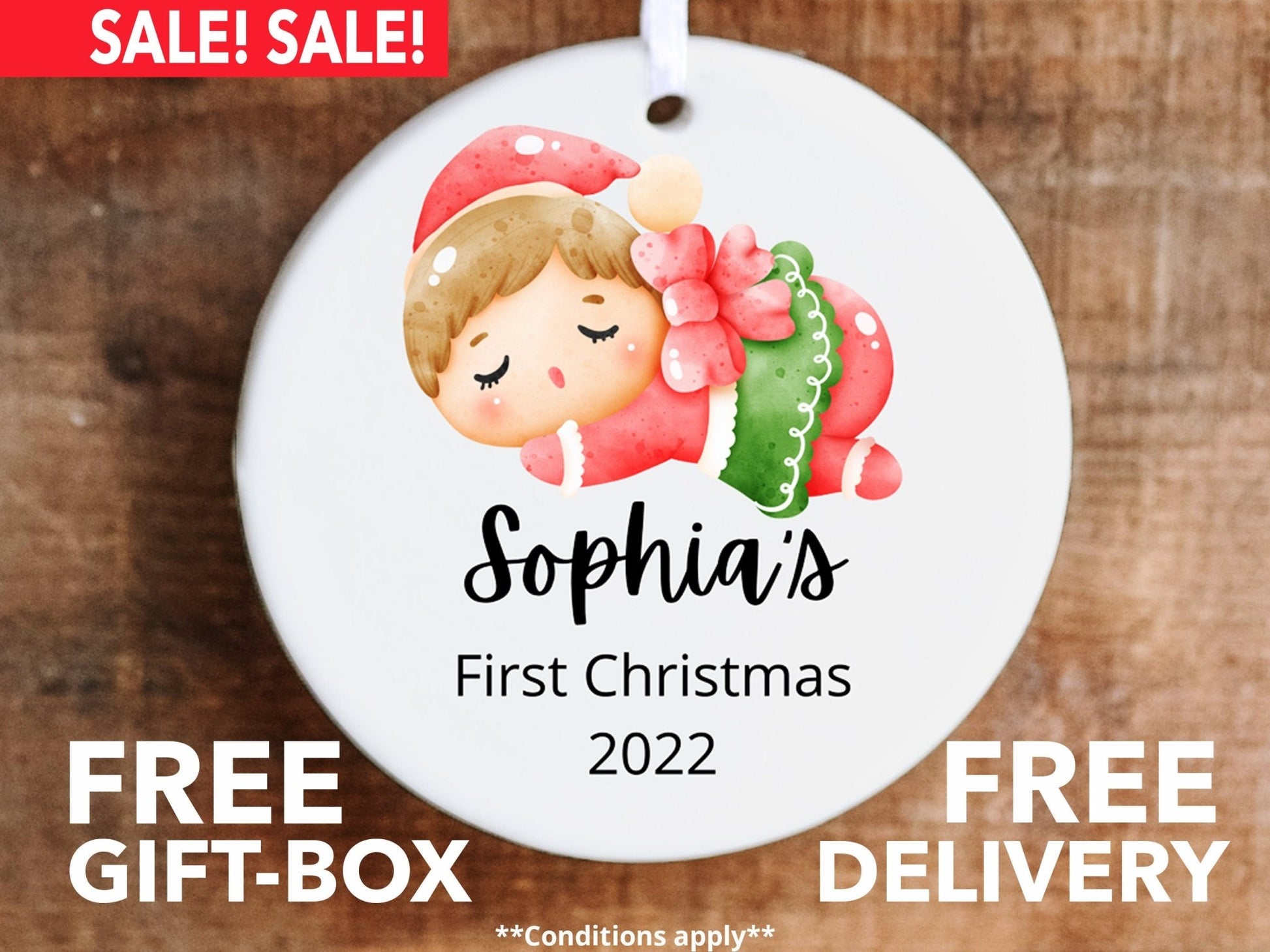 Personalized Angel First Christmas Ornament - Made Simple Designs