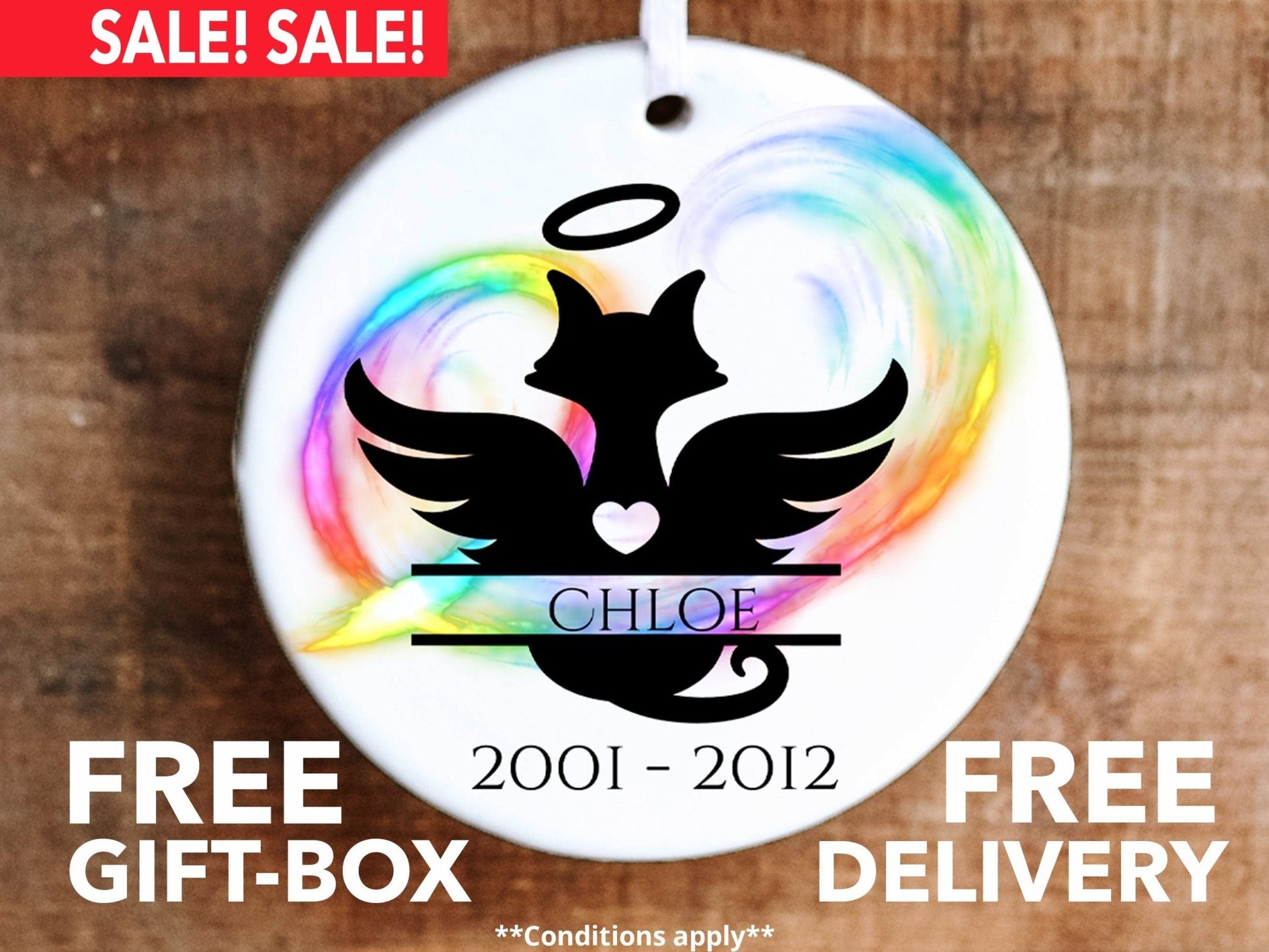 Personalized Cat Memorial Ornament - Made Simple Designs