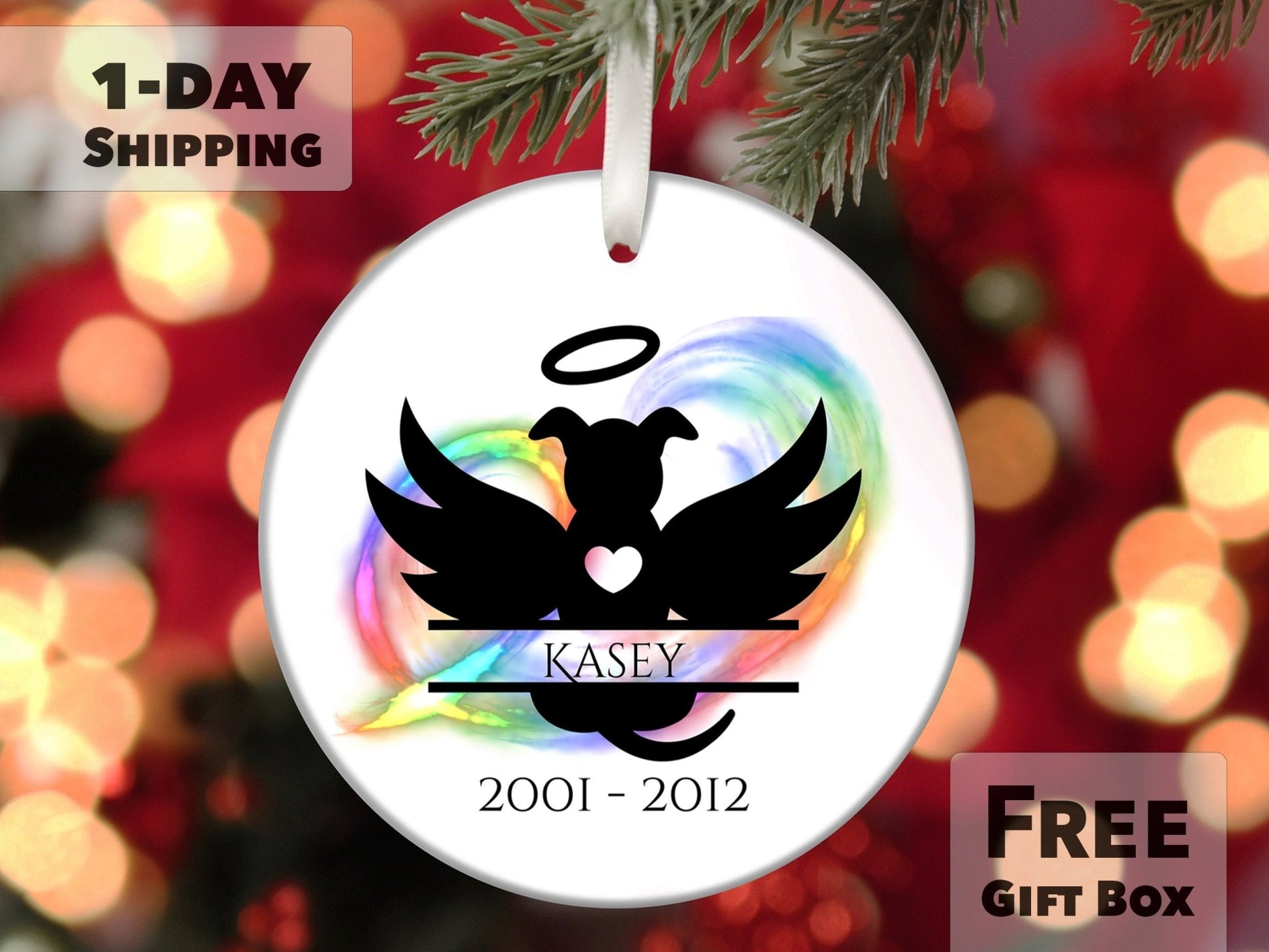 Personalized Dog Memorial Ornament - Made Simple Designs