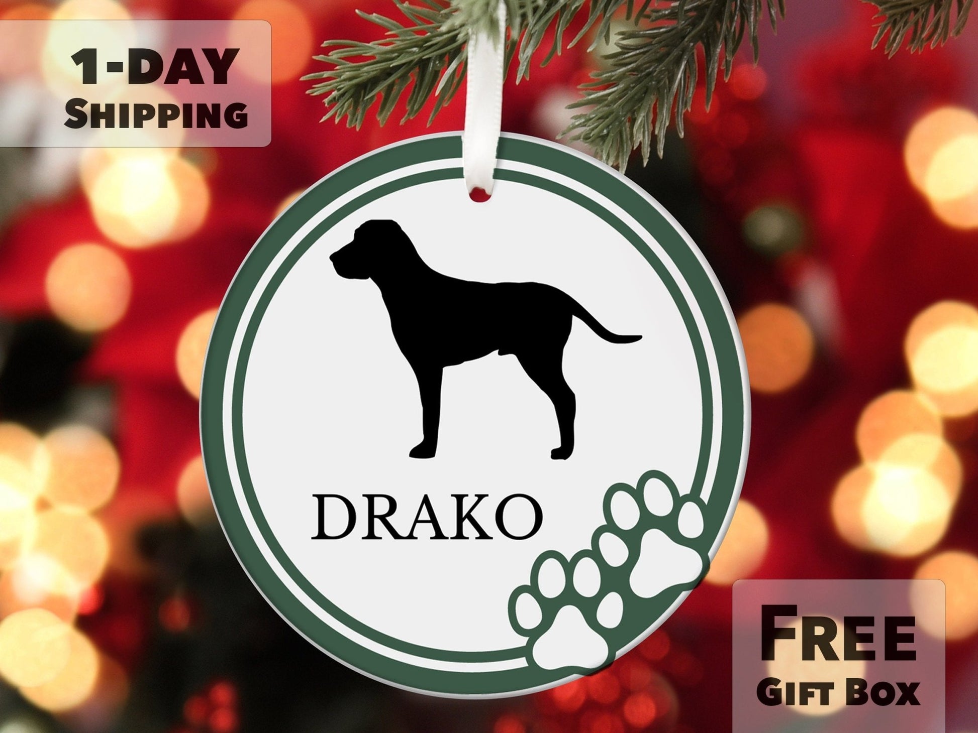 Personalized Dog Ornament - Made Simple Designs