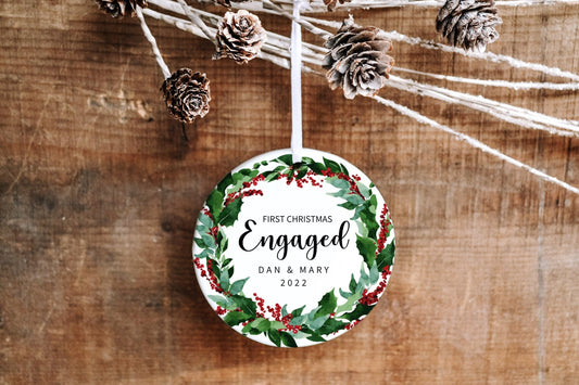 Personalized First Christmas Engaged 2023 Ornament - Our First Christmas Together - Made Simple Designs