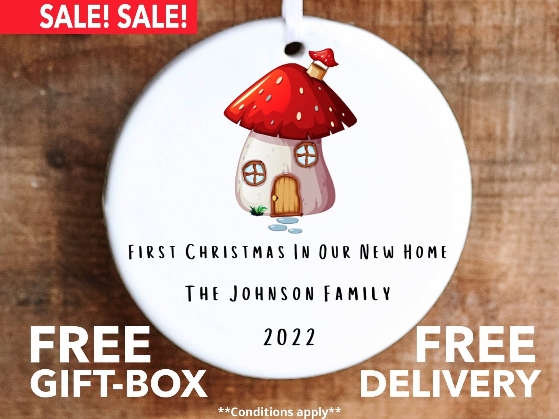 Personalized Mushroom House New Home Ornament - Made Simple Designs