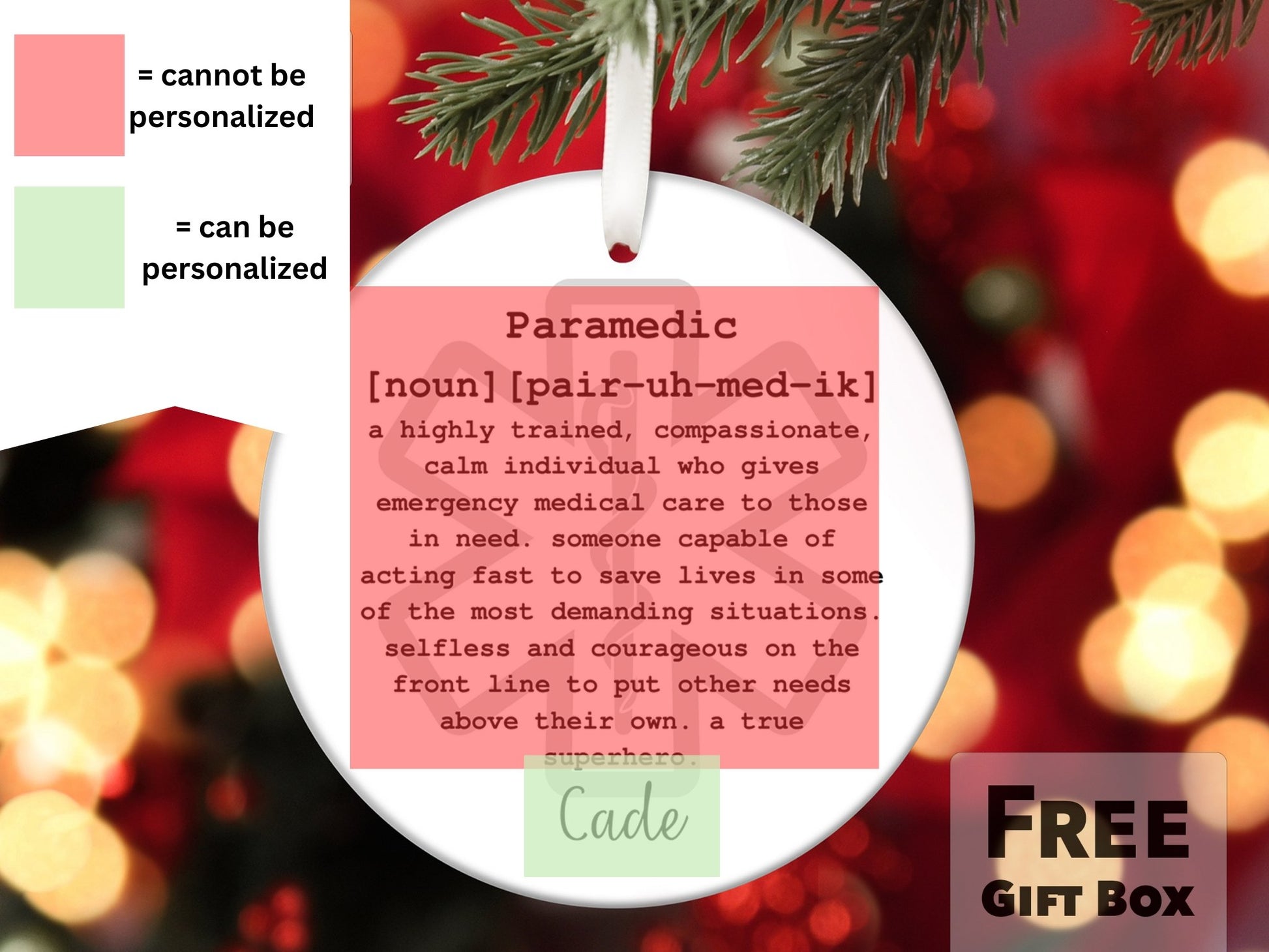 Personalized Paramedic Occupation Ornament - Made Simple Designs