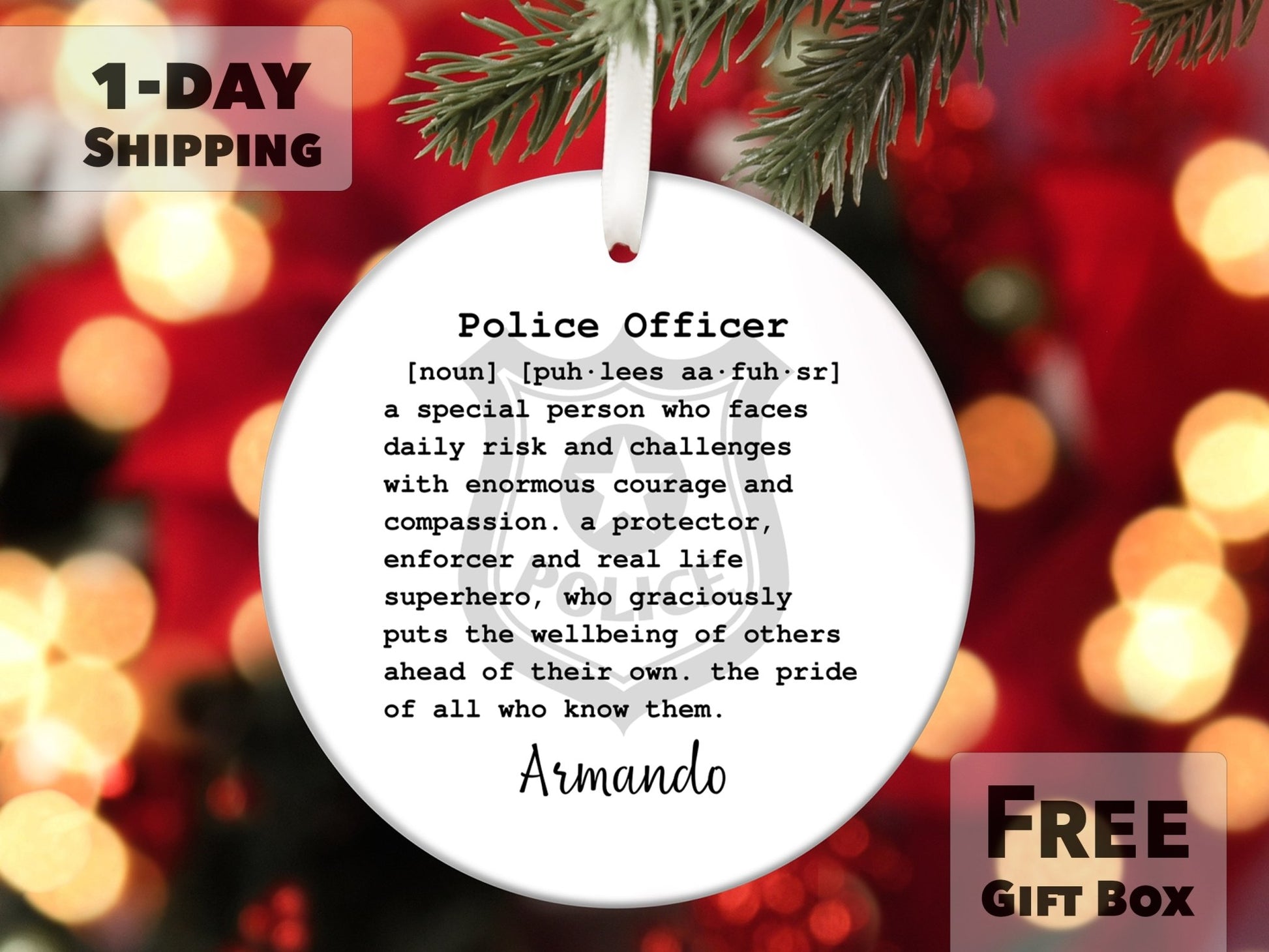 Personalized Police Officer Occupation Ornament - Made Simple Designs